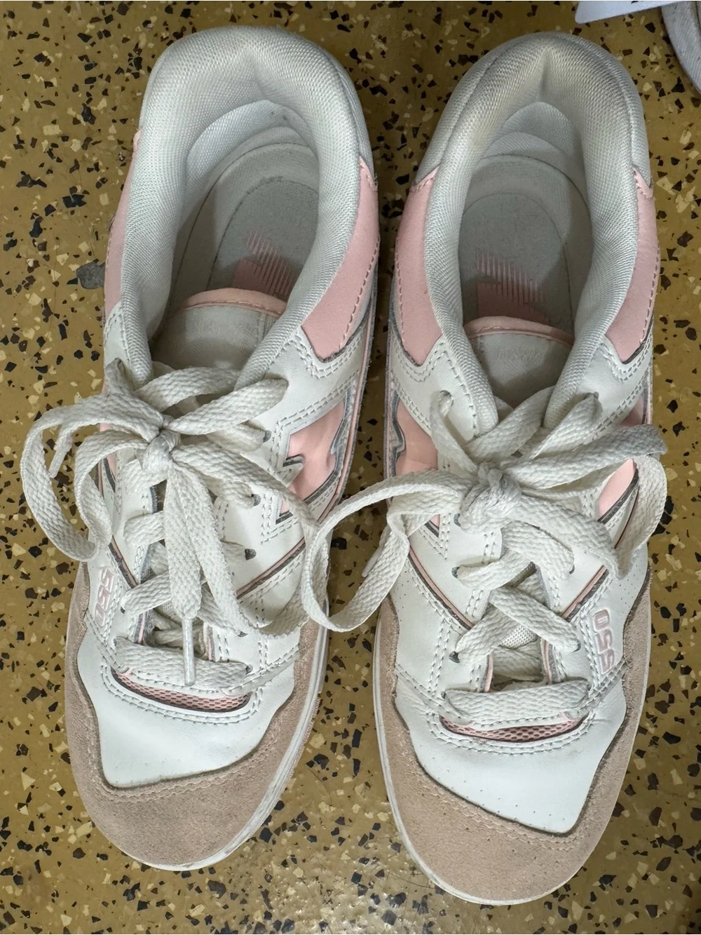 Nike Kids White Sneakers with Pink, Orange and Yellow Accents